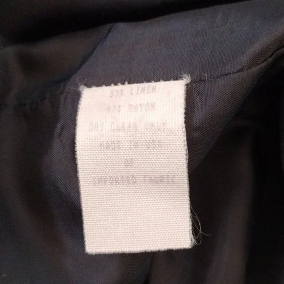 Vintage Brooks Brothers Linen Dress 80s Black Sleeveless Button Down Size 12 - Picture 7 of 8